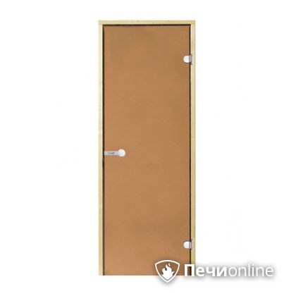 Дверь для бани Harvia Стеклянная дверь для сауны 7/19 коробка сосна бронза  D71901М в Иркутске